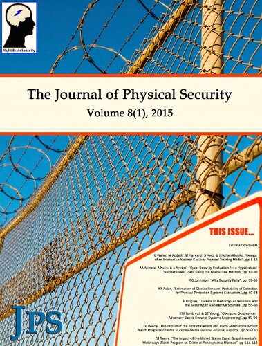 The Journal Of Physical Security Volume 8 Issue 1 Jps 81 1st Edition Right Brain Sekurity
