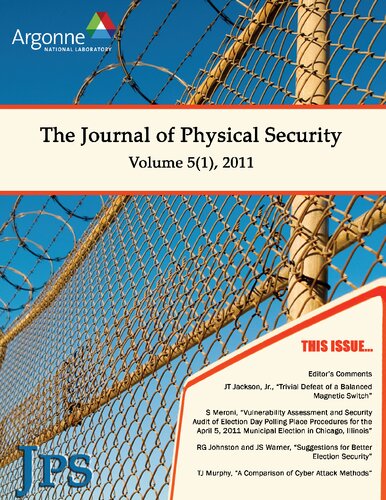 The Journal Of Physical Security Volume 5 Issue 1 Jps 51 1st Edition Right Brain Sekurity