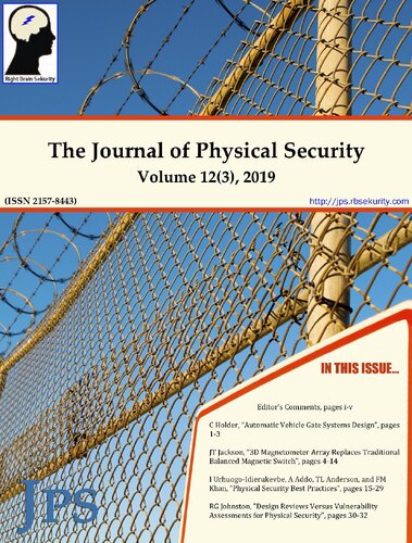 The Journal Of Physical Security Volume 12 Issue 3 Jps 123 3rd Edition Right Brain Sekurity