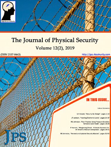 The Journal Of Physical Security Volume 12 Issue 2 Jps 122 2nd Edition Right Brain Sekurity
