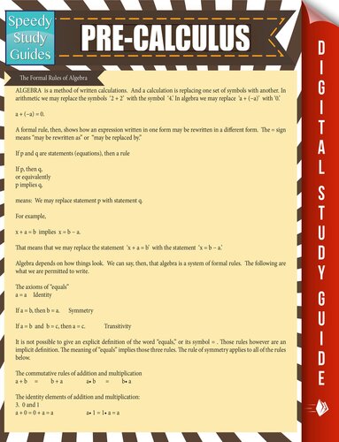 Precalculus Speedy Study Guide Sheryl Koontz