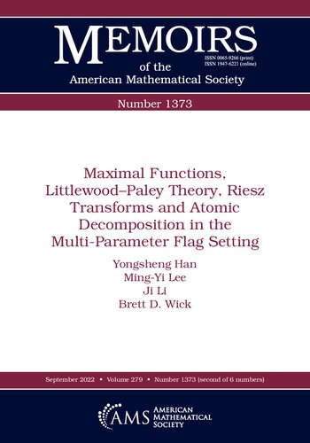 Maximal Functions Littlewoodpaley Theory Riesz Transforms And Atomic Decomposition In The Multiparameter Flag Setting Yongsheng Han