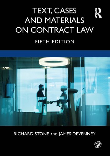 Text Cases And Materials On Contract Law 5th Edition Richard Stone