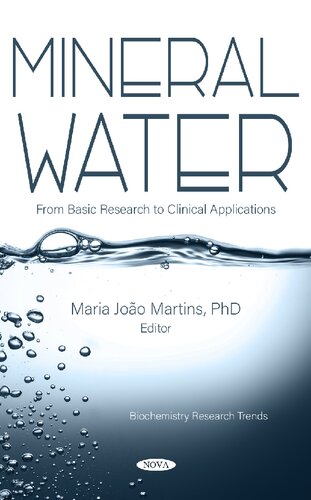 Mineral Water From Basic Research To Clinical Applications Maria Joo Martins