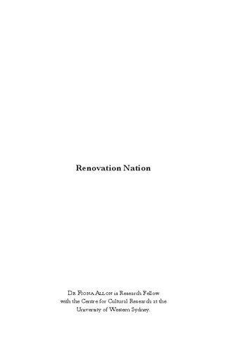 Renovation Nation Our Obsession With Home Fiona Allon