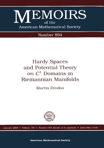 Hardy Spaces And Potential Theory On C1 Domains In Riemannian Manifolds Martin Dindos