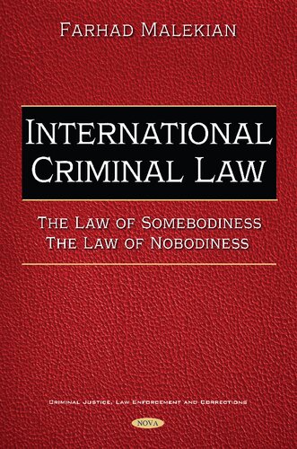 International Criminal Law The Law Of Somebodiness The Law Of Nobodiness Farhad Malekian
