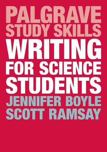 Writing For Science Students Jennifer Boyle Scott Ramsay