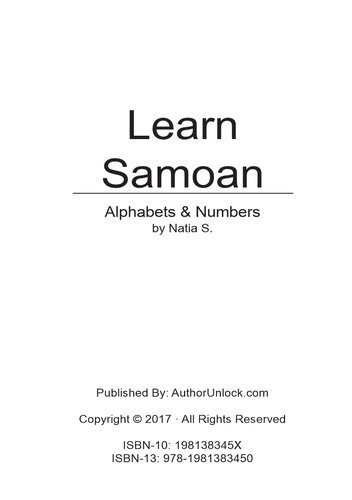 Learn Samoan Alphabets Numbers Natia S