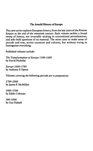 Europe 16001789 Anthony F Upton