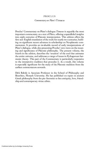 Proclus Commentary On Platos Timaeus Part 2 Proclus On The World Soul Commentary On Platos Timaeus Volume 4 Book 3 Part 2 Proclus On The World Soul Proclus