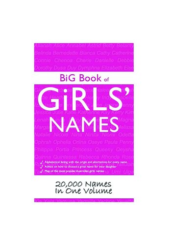 Big Book Of Girls Names 20000 Names In One Volume Ward John