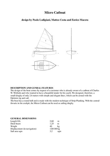 Micro Catboat 26 Boat Plan Plans Paolo Lodigiani Matteo Costa