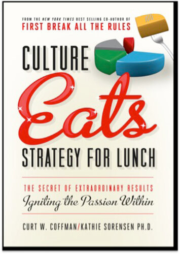 Culture Eats Strategy For Lunch The Secret Of Extraordinary Results Igniting The Passion Within Curt Coffman Kathie Sorensen