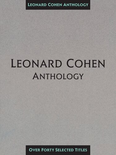 Leonard Cohen Anthology Songbook Leonard Cohen