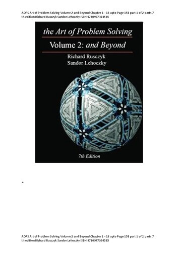 The Art Of Problem Solving Vol 2 And Beyond 7th Edition Richard Rusczyk