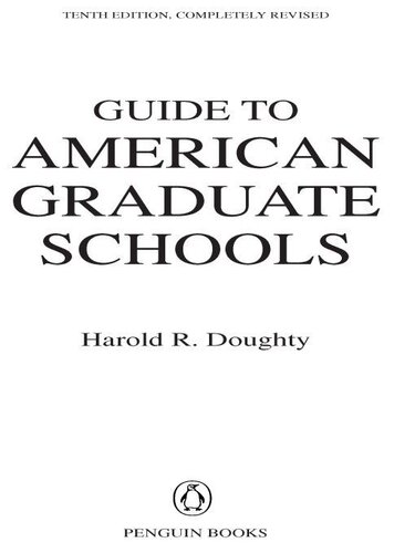 Guide To American Graduate Schools Harold R Doughty