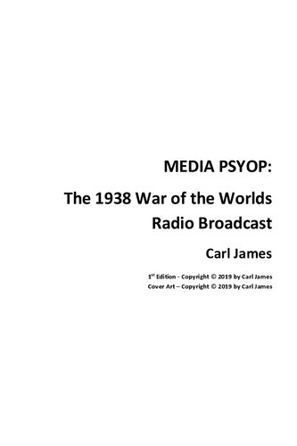Media Psyop The 1938 War Of The Worlds Radio Broadcast Carl James