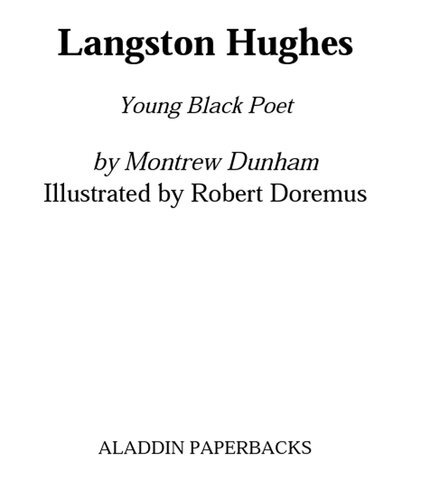 Langston Hughes Young Black Poet Montrew Dunham