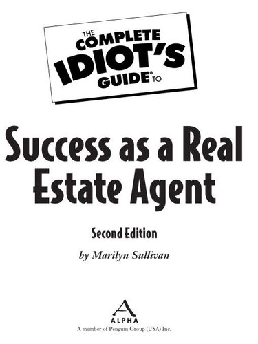 The Complete Idiots Guide To Success As A Real Estate Agent Marilyn Sullivan