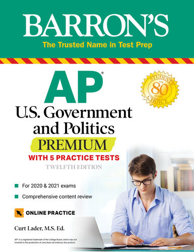 Ap Us Government And Politics Premium With 5 Practice Tests Curt Lader
