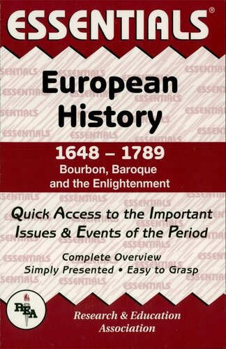 European History 1648 To 1789 Essentials William H Burnside