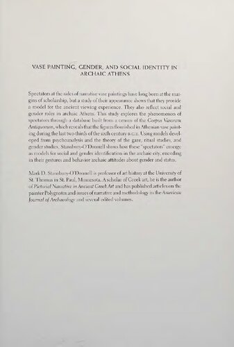 Vase Painting Gender And Social Identity In Archaic Athens Mark D Stansburyodonnell