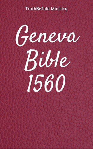 Geneva Bible 1560 Truthbetold Ministry Joern Andre Halseth William Whittingham