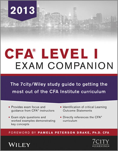 Cfa Level I Exam Companion The 7city Wiley Study Guide To Getting The Most Out Of The Cfa Institute Curriculum 2nd Edition 7city Learning