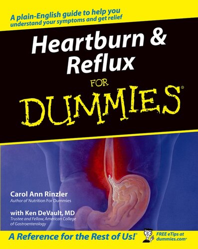 Heartburn And Reflux For Dummies Carol Ann Rinzler Ken Devault