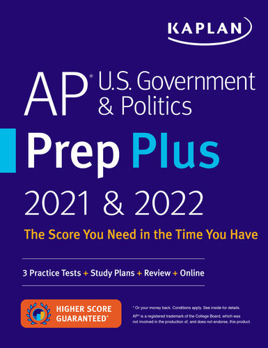 Ap Us Government Politics Prep Plus 2021 2022 3 Practice Tests Study Plans Targeted Review Practice Online Kaplan Test Prep