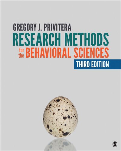 Research Methods For The Behavioral Sciences 3rd Edition Gregory J Privitera