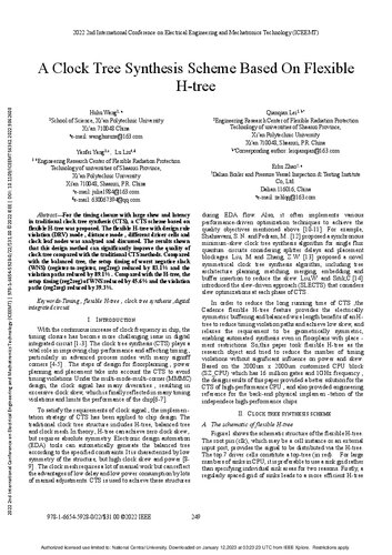 A Clock Tree Synthesis Scheme Based On Flexible Htree Huhu Wang