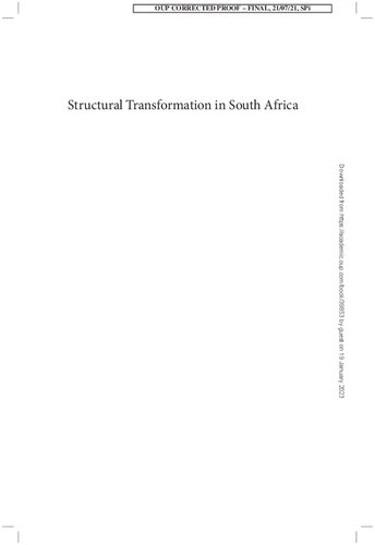 Structural Transformation In South Africa The Challenges Of Inclusive Industrial Development In A Middleincome Country Antonio Andreoni