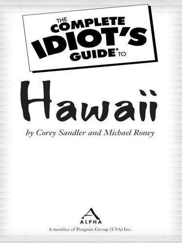 The Complete Idiots Guide To Hawaii Corey Sandler