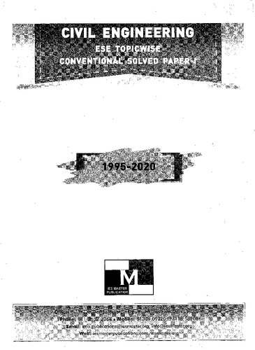 Ese Mains Civil Engineering Volume 1 2020th Edition Ies Master Editorial Board
