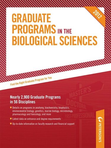 Petersons Graduate Programs In The Biological Sciences 2012 46th Edition Petersons