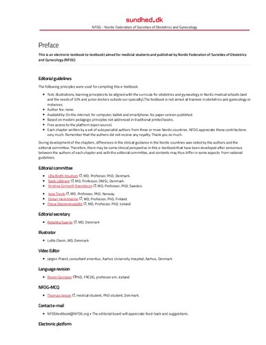 Obstetrics And Gynecology Online Textbook For Medical Students Nordic Federation Of Societies Of Obstetrics And Gynecology