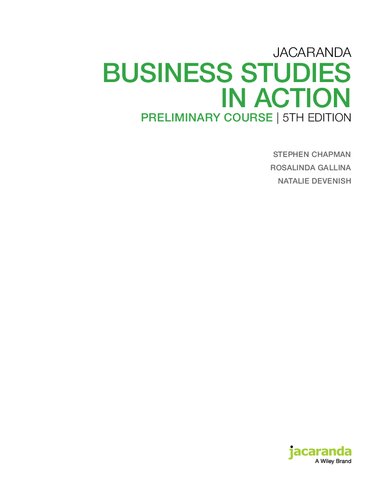 Business Studies In Action Preliminary Course 5th Edition Unknown