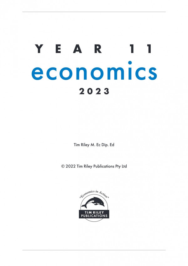 Year 11 Economics 2023 24th Edition Tim Riley