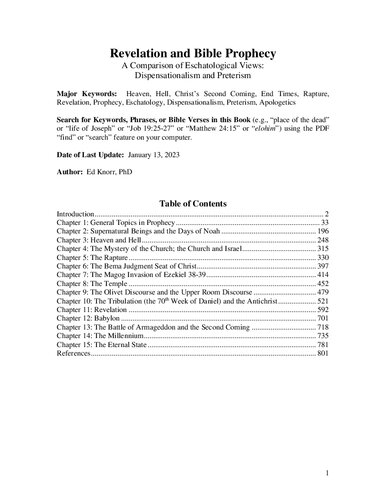 Revelation And Bible Prophecy A Comparison Of Eschatological Views 2023th Edition Ed Knorr