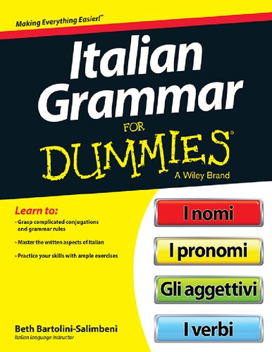 Italian Grammar For Dummies Beth Bartolinisalimbeni