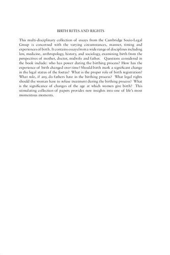 Birth Rites And Rights 1st Edition Fatemeh Ebtehaj Editor Jonathan Herring Editor