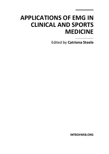 Applications Of Emg In Clinical And Sports Medicine Catriona Steele