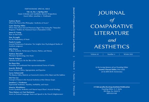 Journal Of Comparative Literature And Aesthetics Winter 2022 Michael Barr
