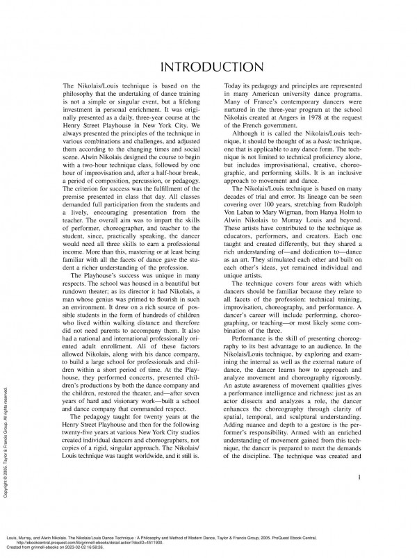 The Nikolaislouis Dance Technique A Philosophy And Method Of Modern Dance Alwin Nikolais