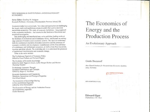 The Economics Of Energy And The Production Process An Evolutionary Approach Guido Buenstorf