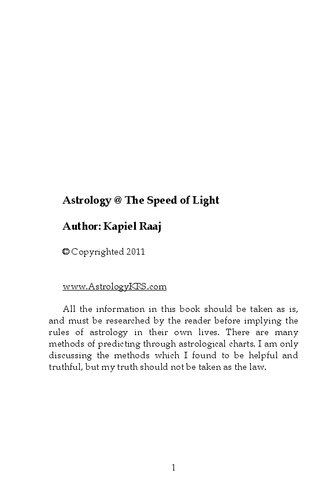 Astrology The Speed Of Light Kapiel Raaj