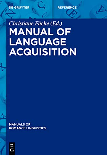 Manual Of Language Acquisition Christiane Fäcke Editor