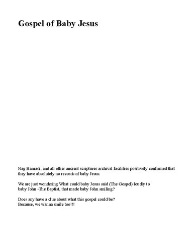 The Gospel Of Baby Jesus 2023th Edition Bunny Baby